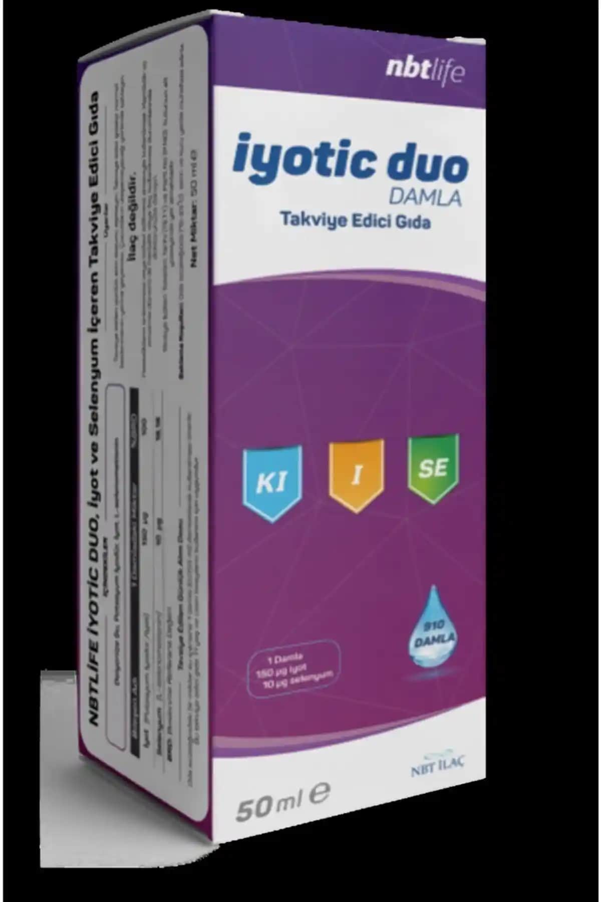Nbt Life İyotic Duo Damla 50 ml ile Tiroid ve Cilt Sağlığını Destekleyen Doğal Takviye
