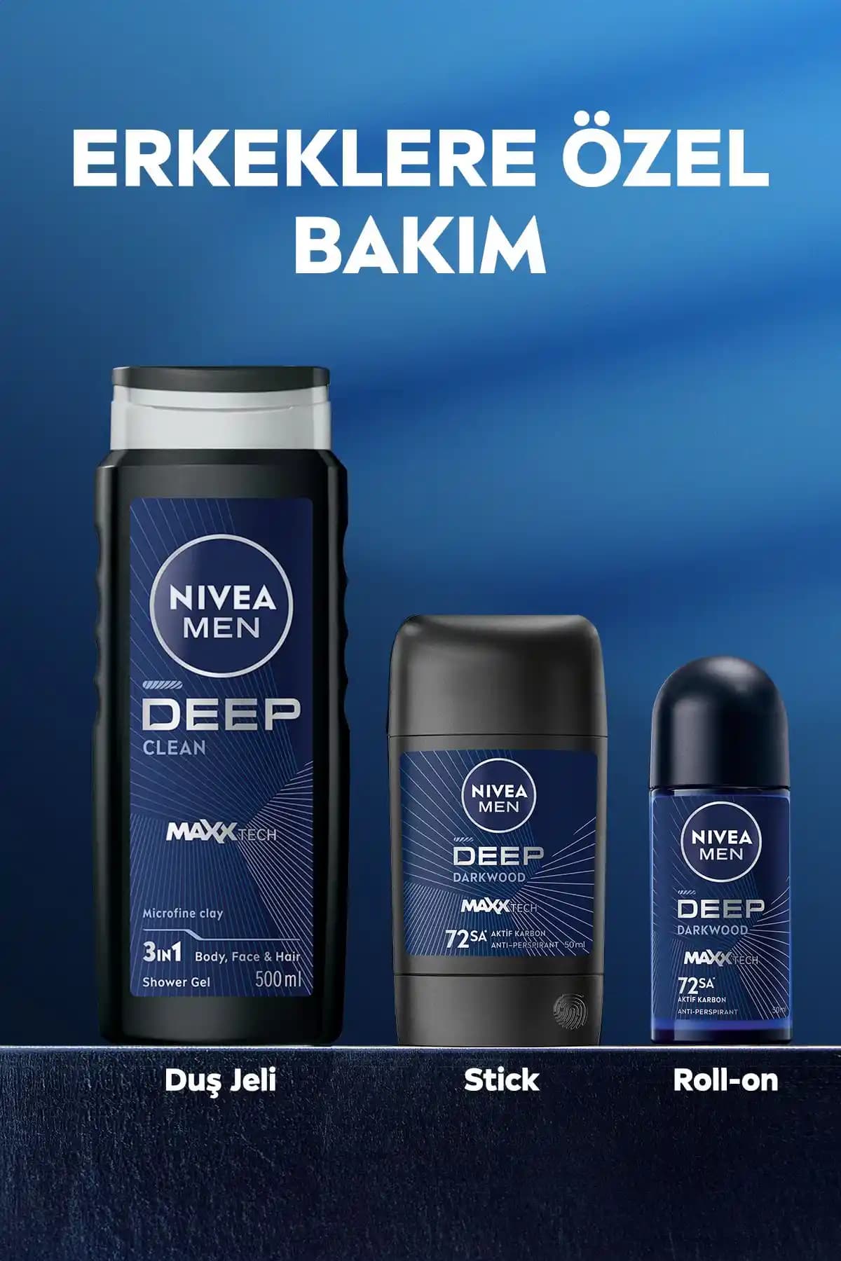 Nivea Deep Dimension Aktif Karbon Serisi Erkekler İçin Güçlü ve Doğal Bakım Çözümleri