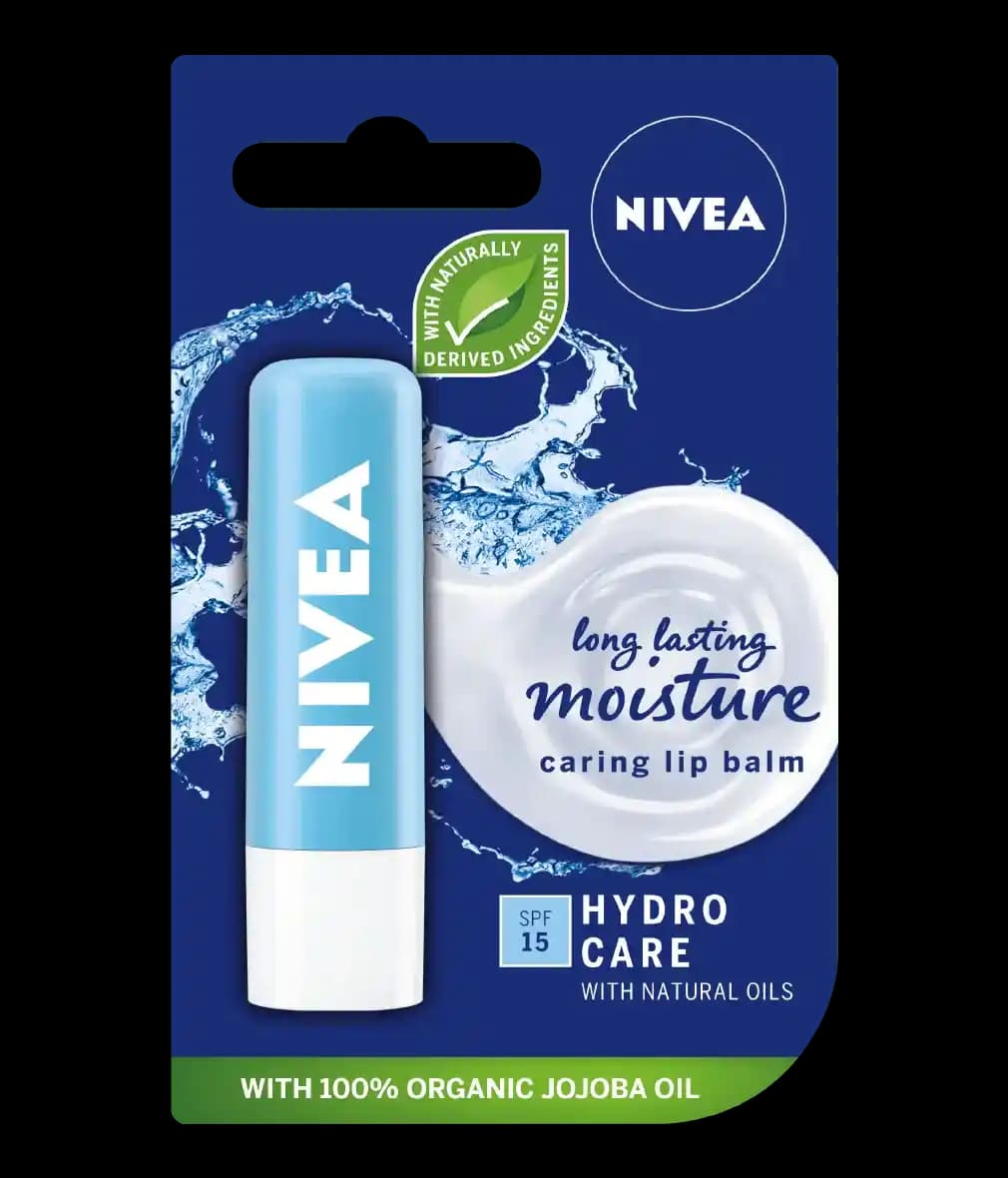 Nivea Hydro Care Dudak Balmı: Doğal İçeriklerle Uzun Süreli Nem ve Güneş Koruması