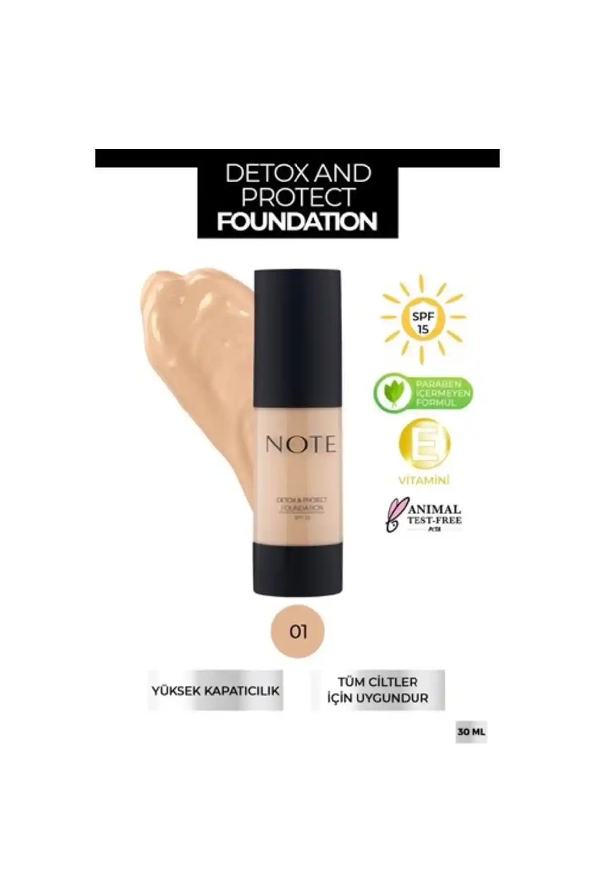 Note Fondöten 01: Açık Tenler İçin Yüksek Kapatıcılık ve Doğal Görünüm Sağlayan Ürün