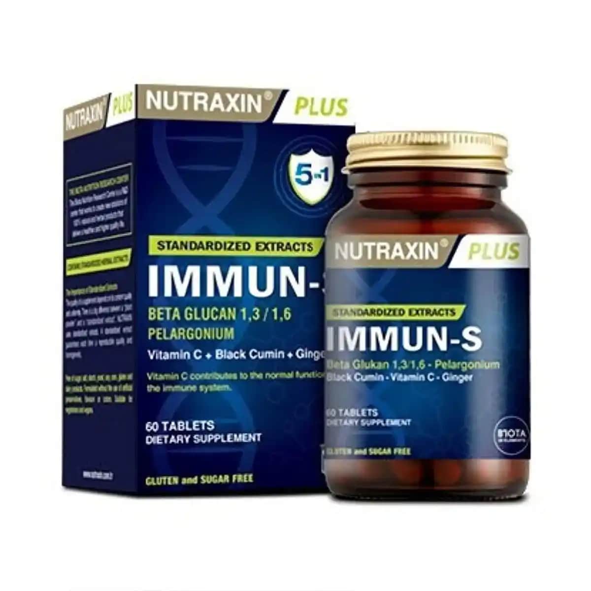 Nutraxin Immun-S 60 Tablet Bağışıklık Sistemini Güçlendiren Doğal Takviye Ürünü