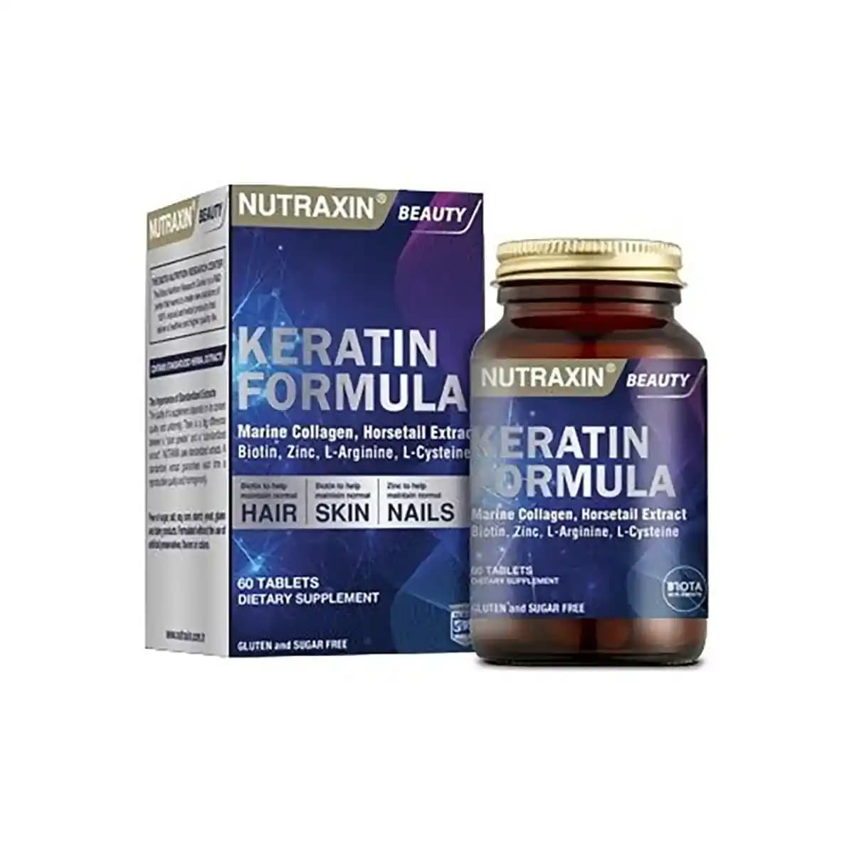 Nutraxin Keratin Formula Saç, Cilt ve Tırnak Sağlığını Destekleyen Takviye Ürünü