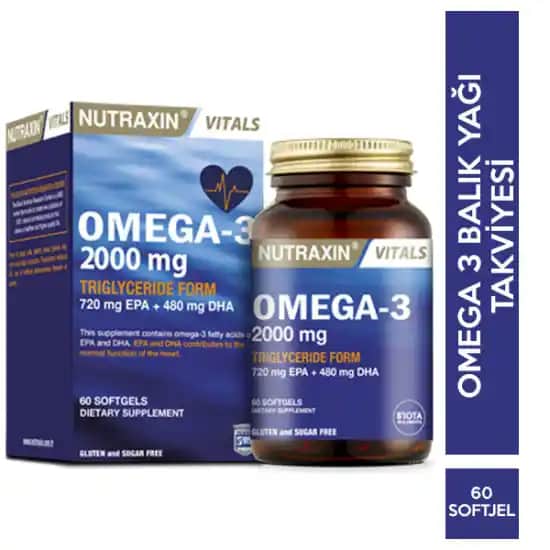 Nutraxin Omega 3 Balık Yağı 2000 Mg ile Kalp ve Beyin Sağlığınızı Güçlendirin