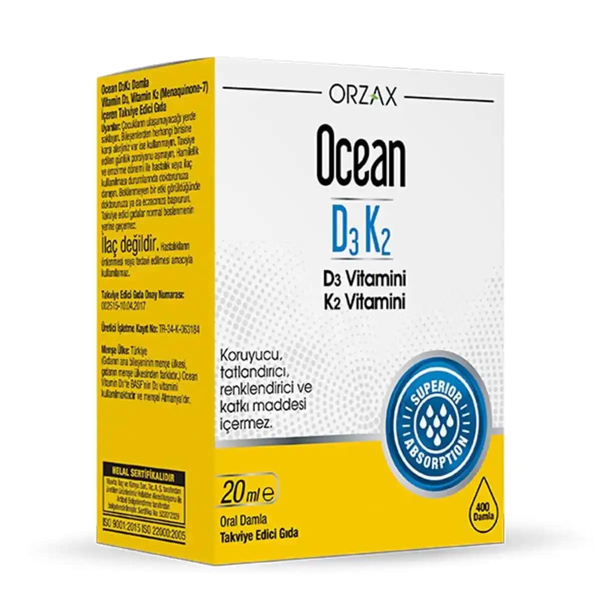 Ocean D3 K2 Vitamini: Doğal ve Güvenilir Takviye ile Kemik ve Kalp Sağlığını Destekle