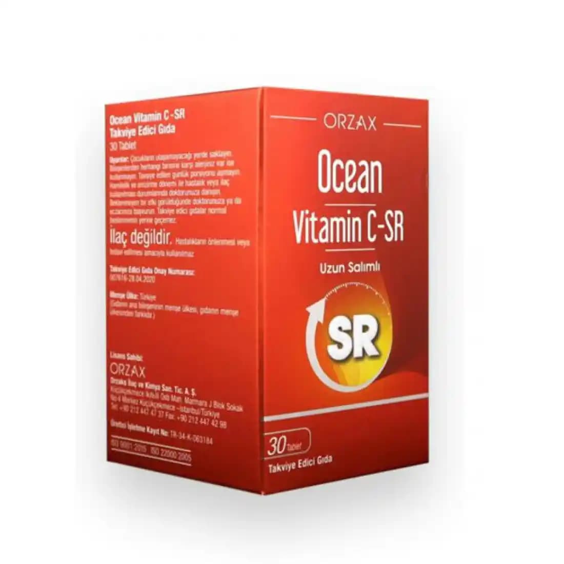 Ocean Vitamin C-SR: Uzun Salınımlı Formülüyle Bağışıklık ve Cilt Sağlığını Destekler