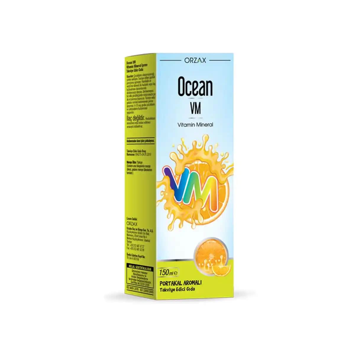 Ocean VM Portakal Aromalı Vitamin ve Mineral Şurup 150 ml Çocuklar İçin Sağlıklı Takviye Alternatifi