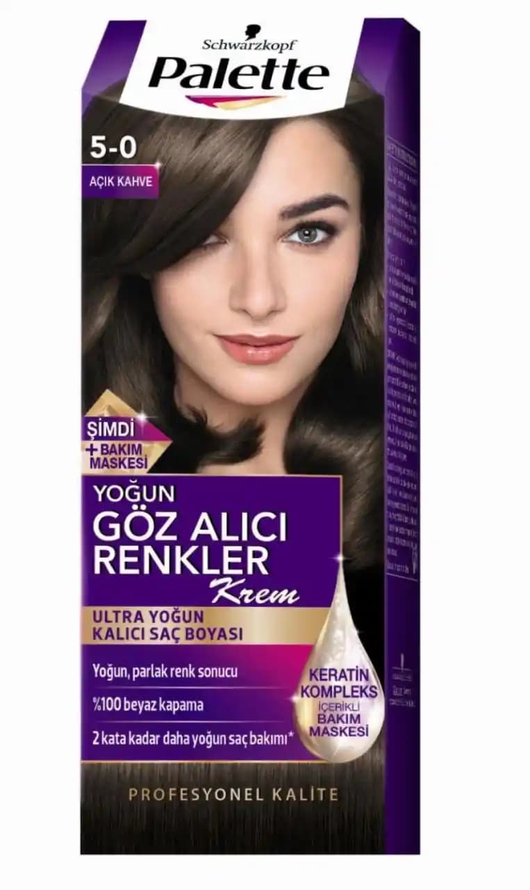 Palette 5.0 Açık Kahve ile Doğal ve Kalıcı Saç Rengi Seçenekleri