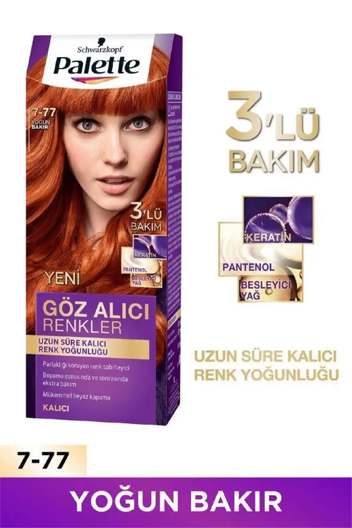 Palette 7-77 Yoğun Bakır Saç Boyası ile Canlı ve Parlak Görünüm Yaratın