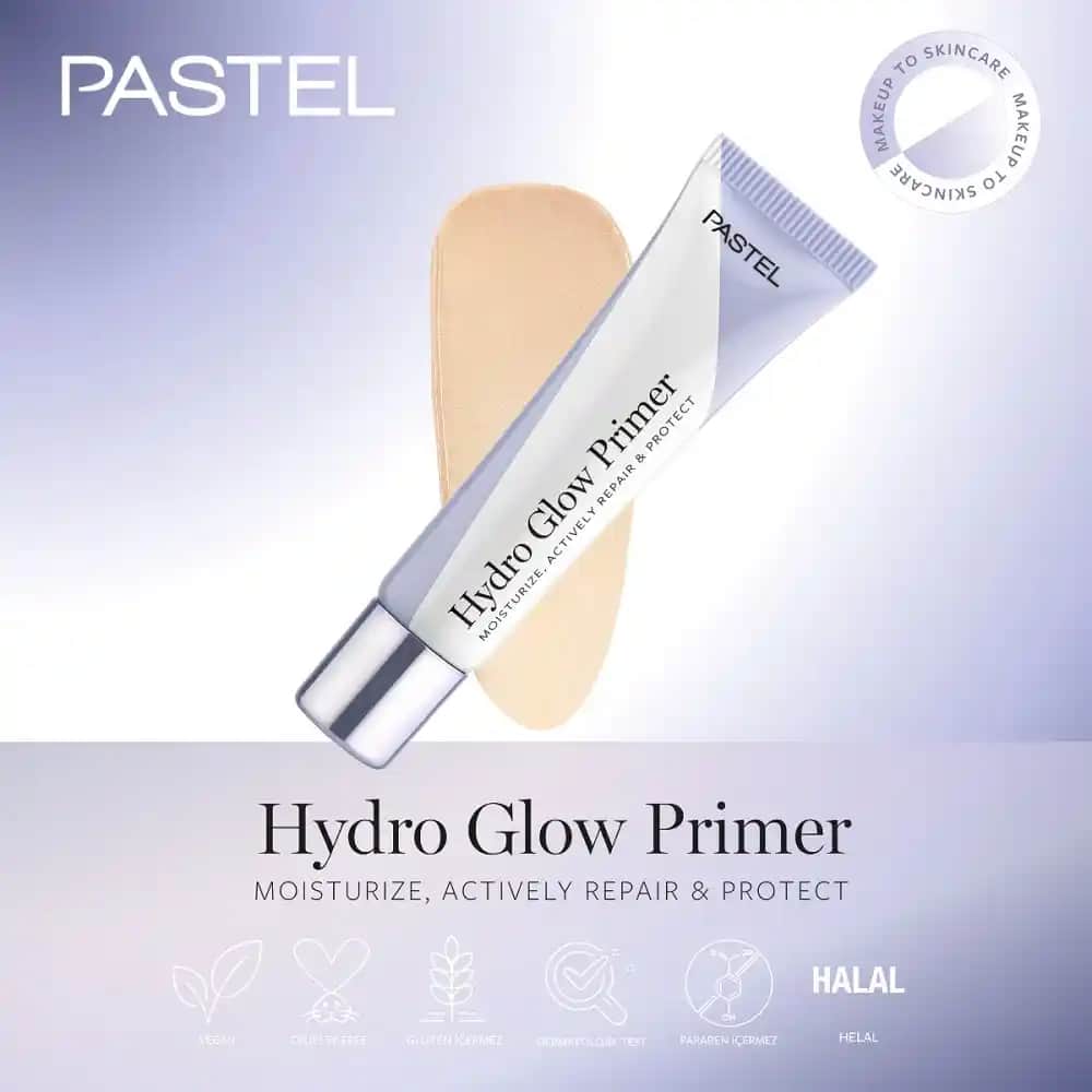 Pastel Hydro Glow Primer ile doğal parlaklık ve nem sağlayan makyaj öncesi bakım ürünü