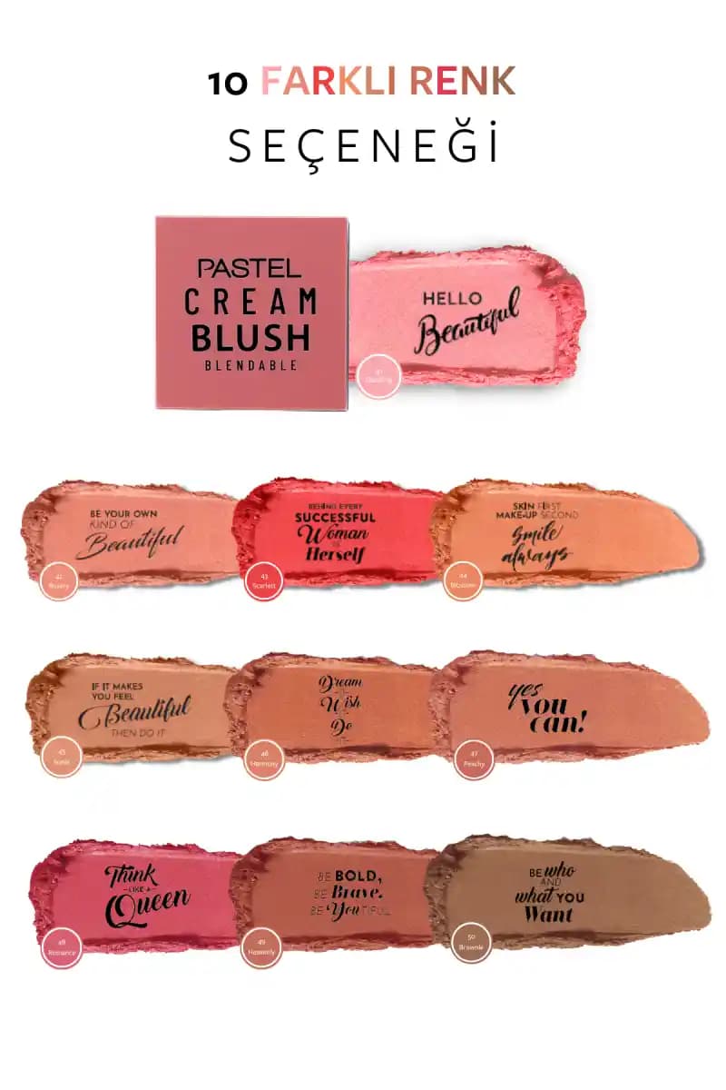 Pastel Krem Allık Numaraları ve Renk Seçenekleriyle Doğal Makyaj İpuçları