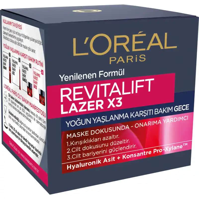 Revitalift Lazer X3 Gece Bakım Kremi: Yaşlanma Karşıtı Etkinlikte Yeni Bir Dönem