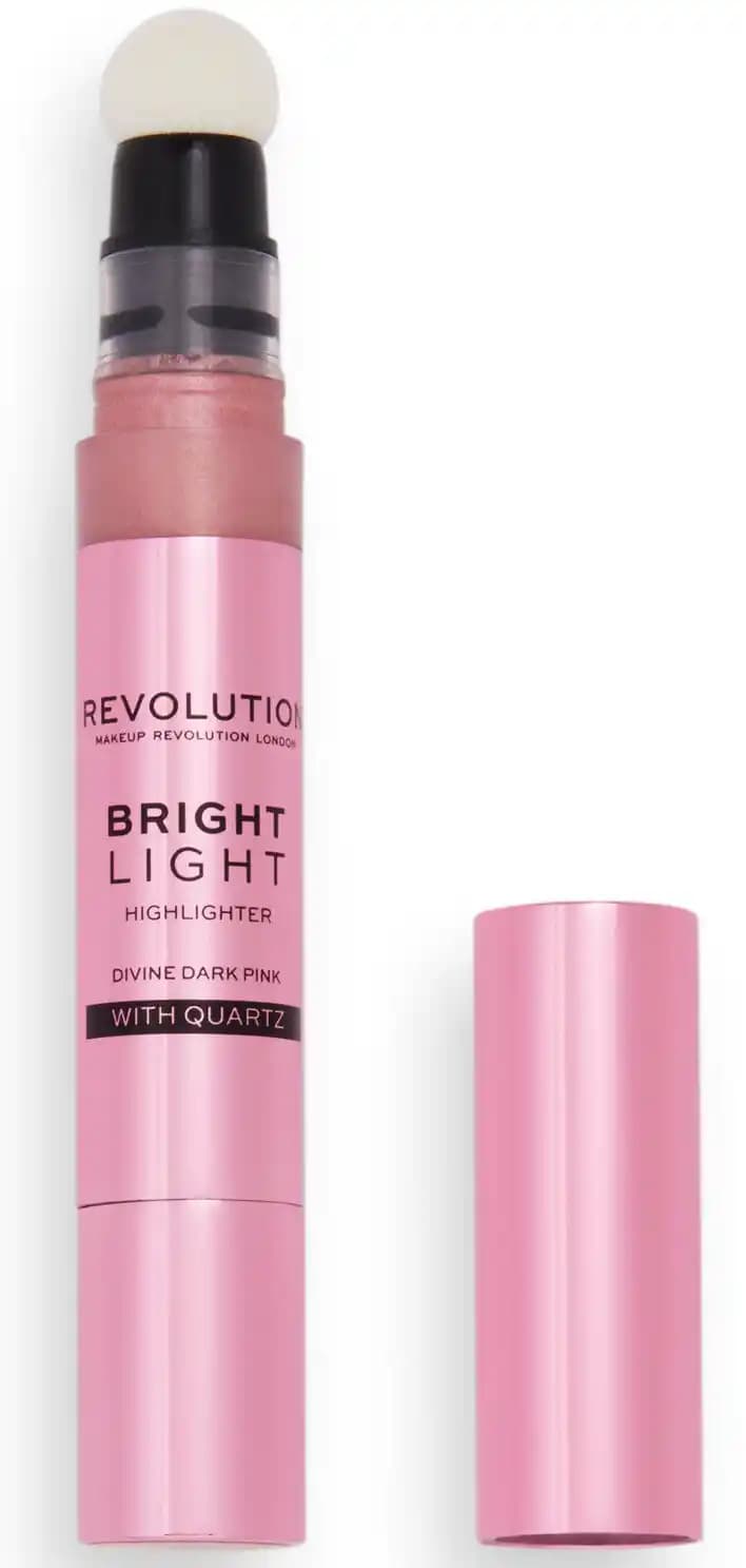 Revolution Bright Light Highlighter Divine Dark Pink: Doğal Işıltı ve Çok Yönlülük Sunan Kozmetik Ürünü