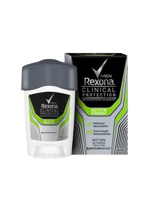 Rexona Erkek Clinical Protection Deodorant Stick Active Fresh 45 ml Güçlü ve Uzun Süreli Koruma
