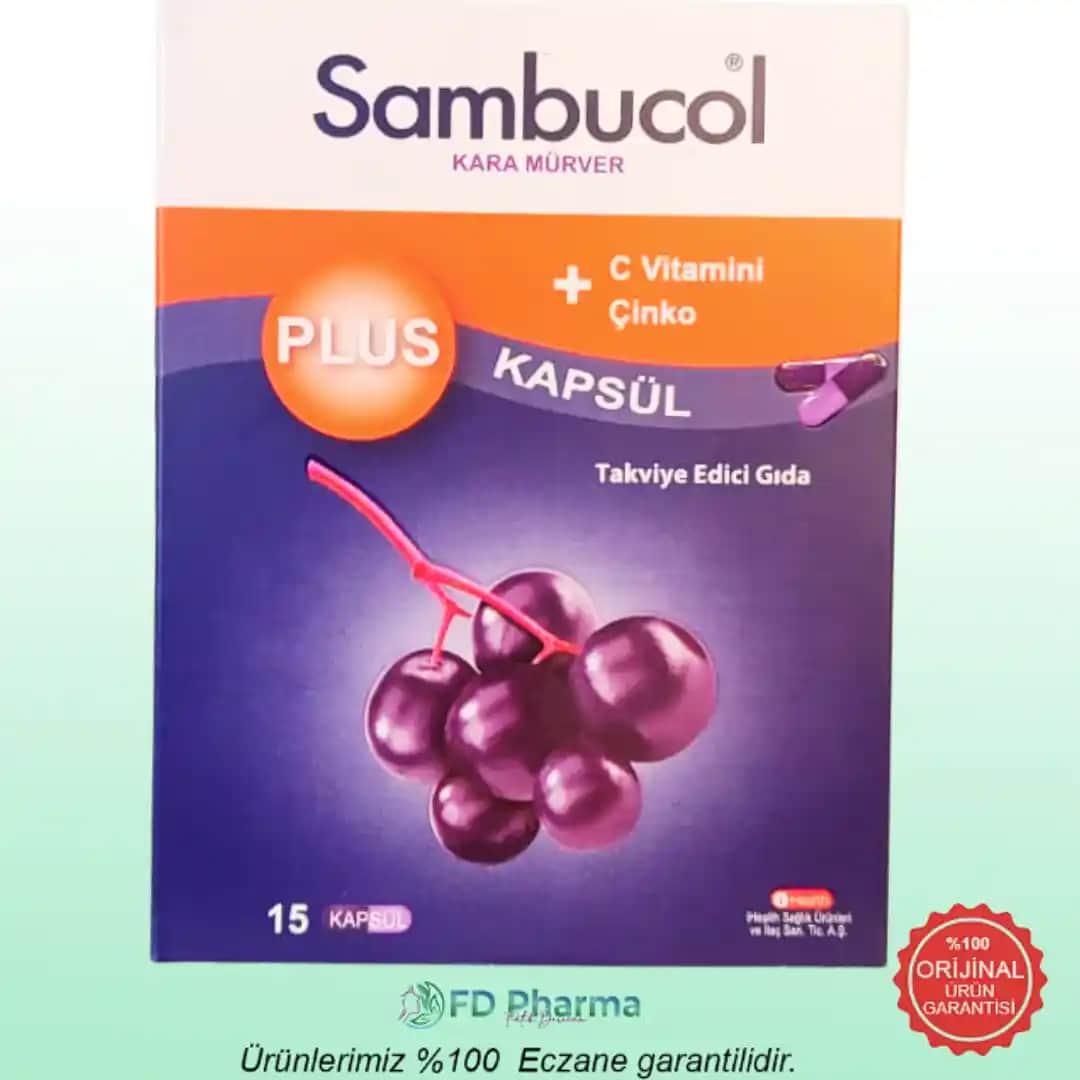 Sambucol Plus Kara Mürver Özütü, C Vitamini ve Çinko ile Doğal Bağışıklık Destekleyici Ürün
