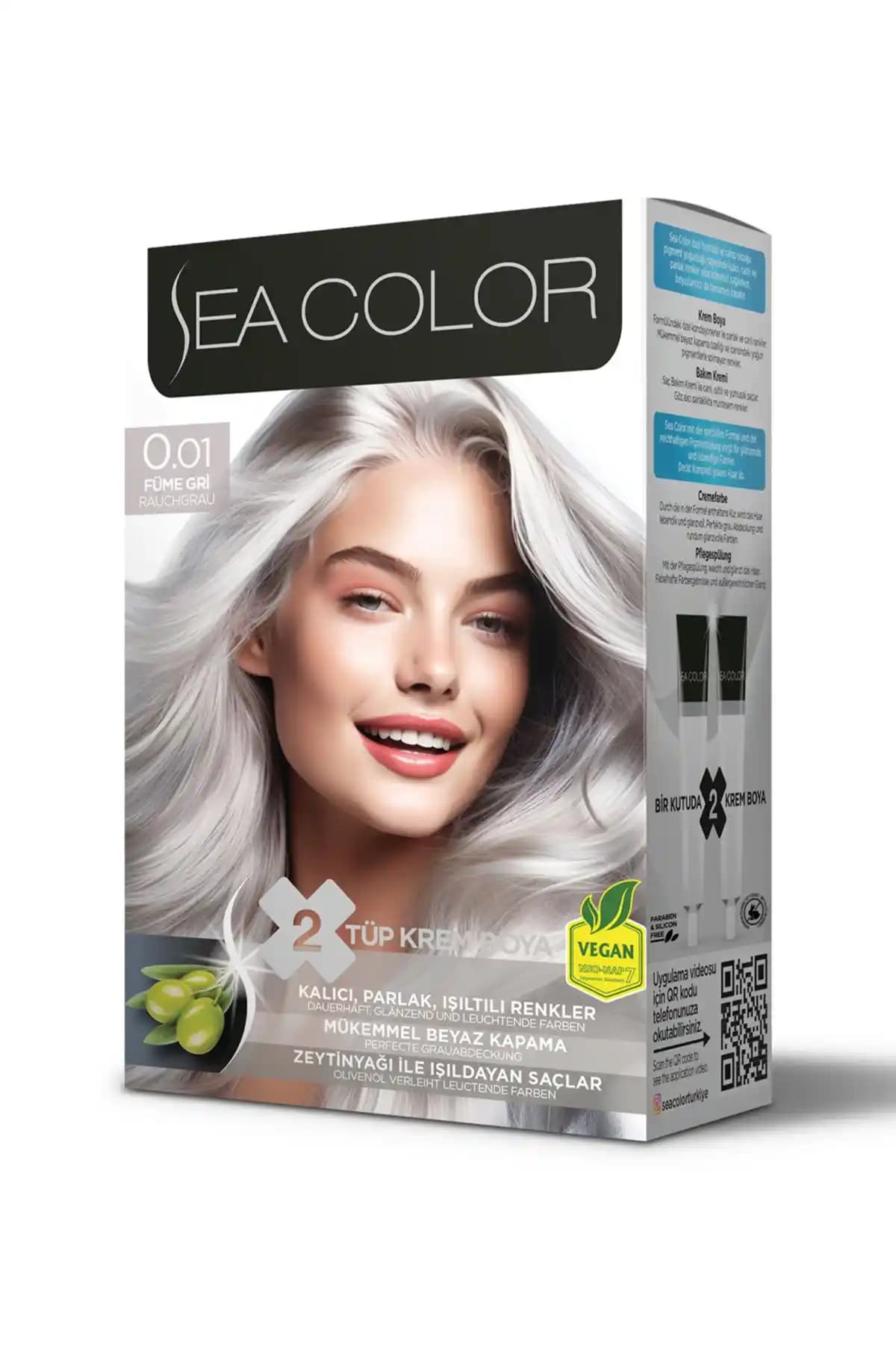 Sea Color 0.01 Füme Gri Saç Boyası: Kalıcı ve Doğal Renkler İçin Profesyonel Seçenek