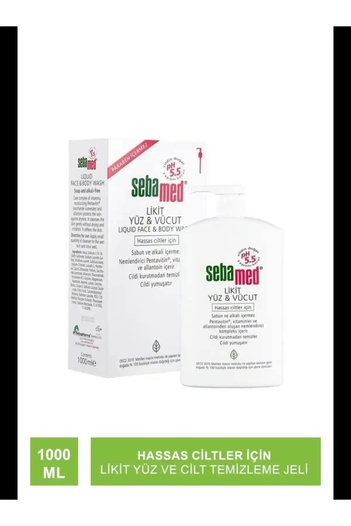 Sebamed Likit Yüz ve Vücut Temizleme Jeli 1000 ml Hassas Ciltler İçin Güvenilir Temizlik Çözümü