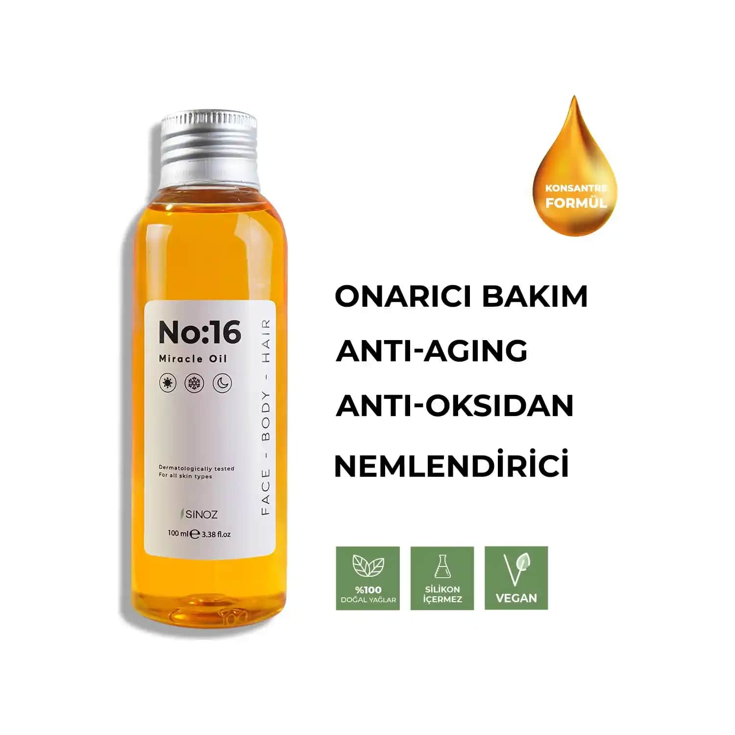 Sinoz No:16 Mucizevi Yağ: Doğal İçeriklerle Çok Yönlü Güzellik ve Bakım Ürünü