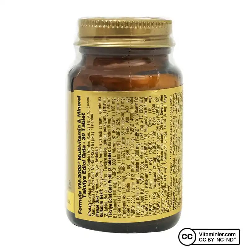 Solgar VM-2000 Multivitamin Takviyesi: İçeriği ve Sağlık Üzerindeki Etkileri