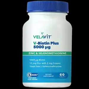 V-Biotin Plus 5000 μg: Saç, Cilt ve Tırnak Sağlığı İçin Güçlü Bir Takviye Seçeneği