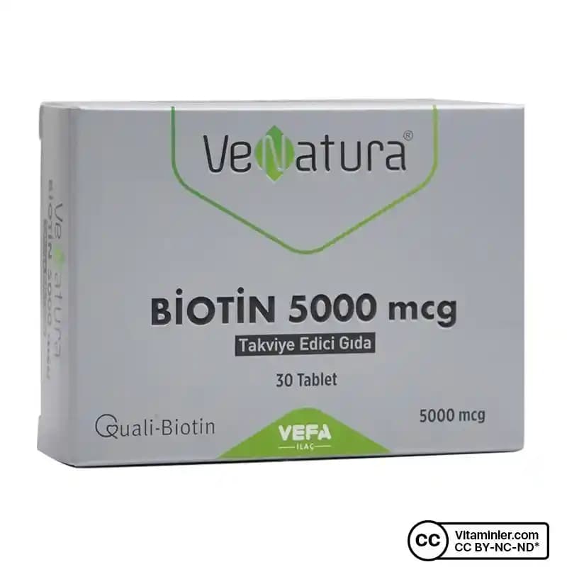 Venatura Biotin 5000 mcg ile Saç, Cilt ve Tırnak Sağlığını Güçlendiren Takviye