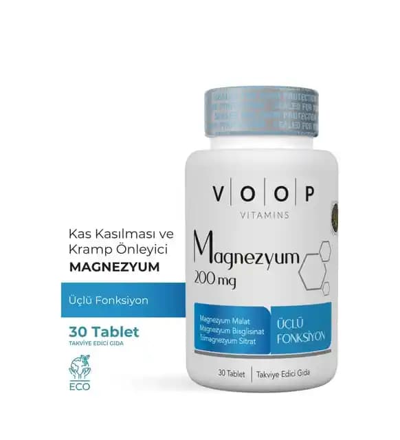 Voop Magnezyum 200 mg: Çok Yönlü Formülüyle Güçlü Bir Magnezyum Takviyesi