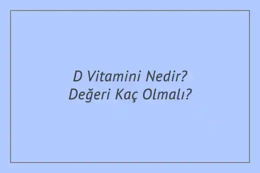 Yetişkinlerde D Vitamini Seviyesi ve Sağlık Üzerindeki Etkileri