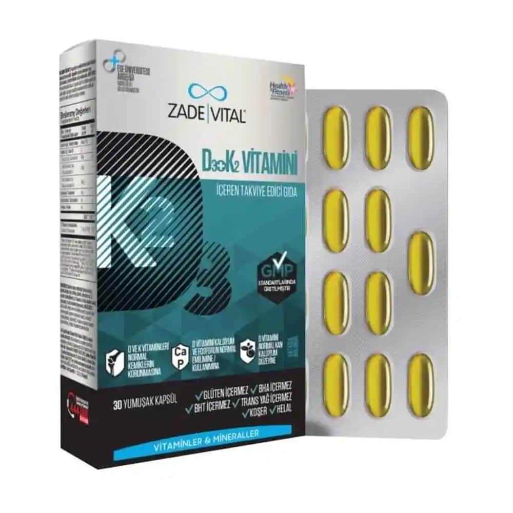 Zade Vital D3 + K2 Vitamini ile Kemik ve Damar Sağlığını Güçlendirin