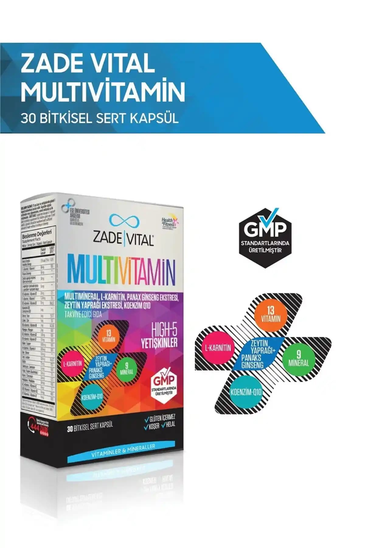 Zade Vital Multivitamin 30 Kapsül ile Günlük Sağlık ve Güzellik Desteği