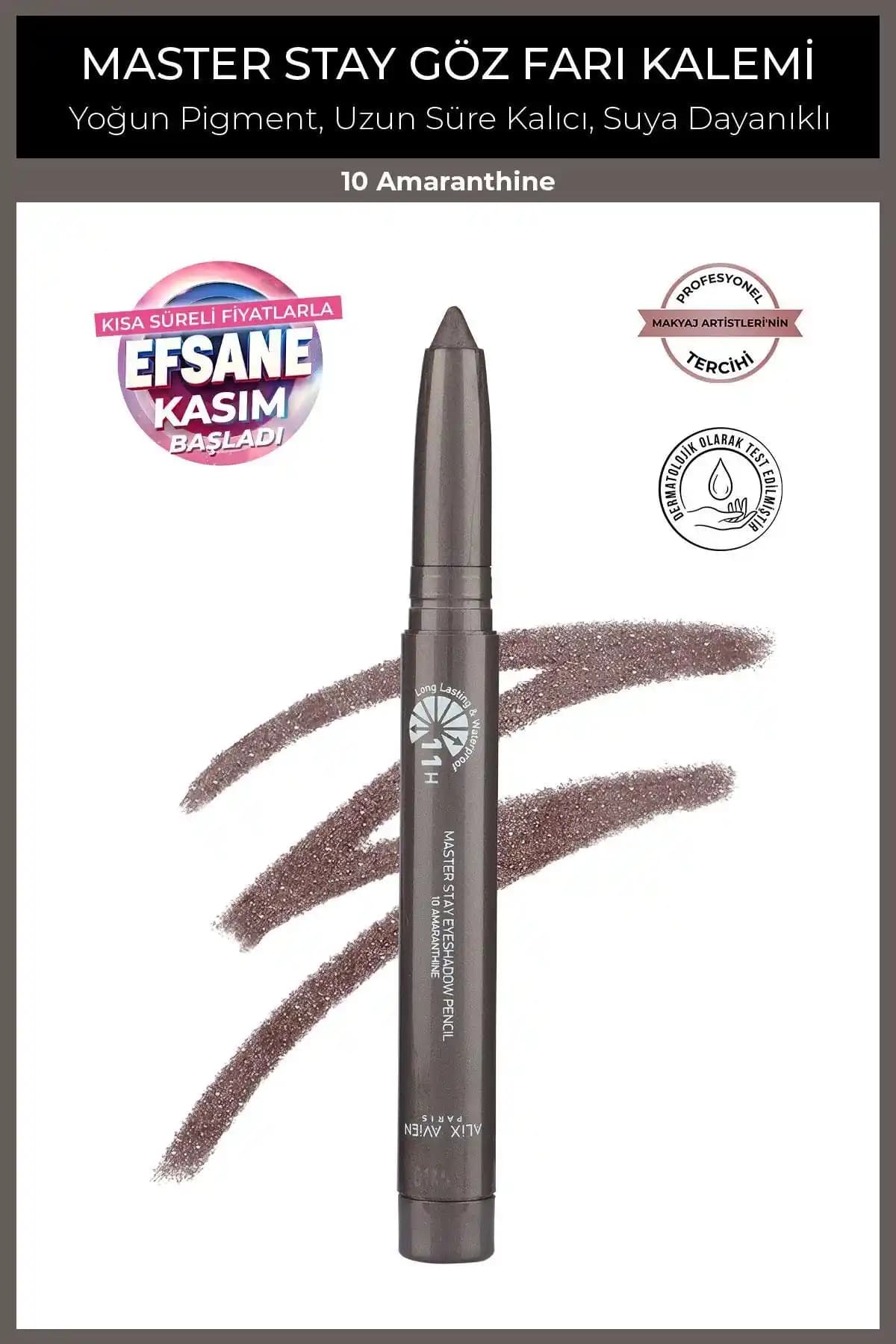 Alix Avien Master Stay 10 Amaranthine: Suya Dayanıklı Yoğun Pigmentli Mat Kahverengi Göz Kalem Farı