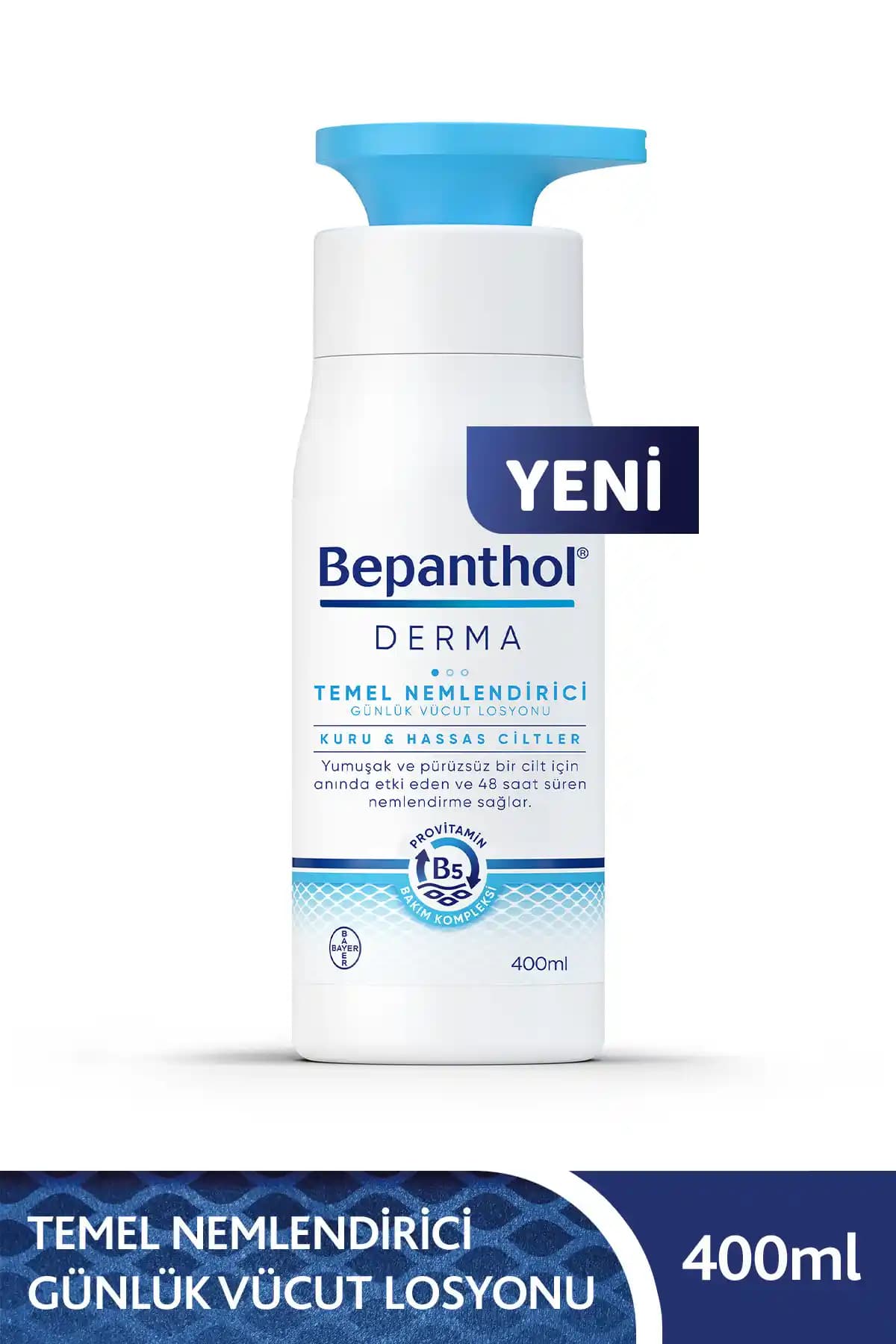 Bepanthol Derma Temel Nemlendirici Losyon 400 ml - Kuru ve Hassas Ciltler İçin Etkili Bakım