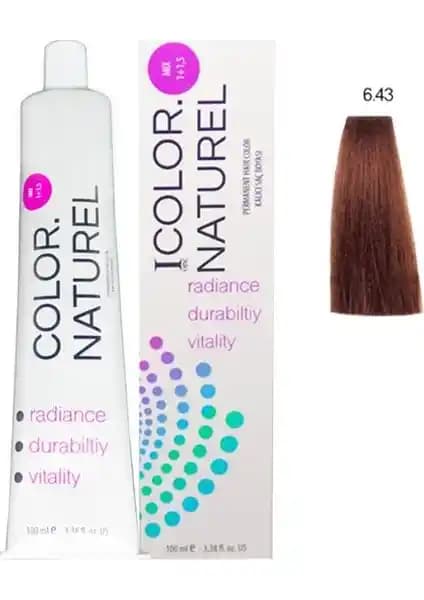 Color Naturel 6.43 Orta Bakır Altın Saç Boyası 100 ml - Kalıcı ve Besleyici Renk