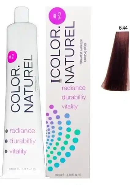 Color Naturel 6.44 Koyu Yoğun Bakır Saç Boyası: Kalıcı, Canlı ve Beyaz Kapatma Özellikli