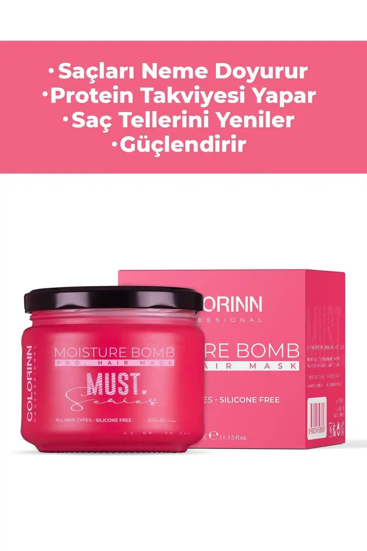 Colorinn Must Serisi Nem Bombası 330 ML - Saç Bakımında Güçlendirme ve Nemlendirme