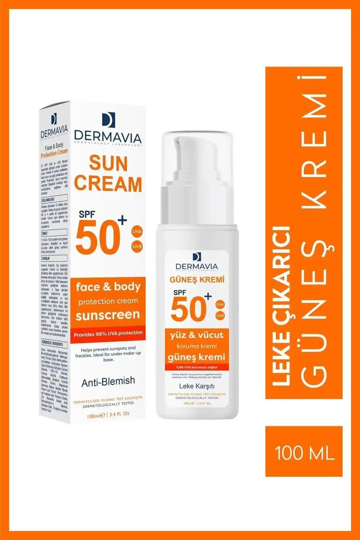 Dermavia SPF 50 Yüz ve Vücut Leke Karşıtı Güneş Kremi ile Etkili Koruma