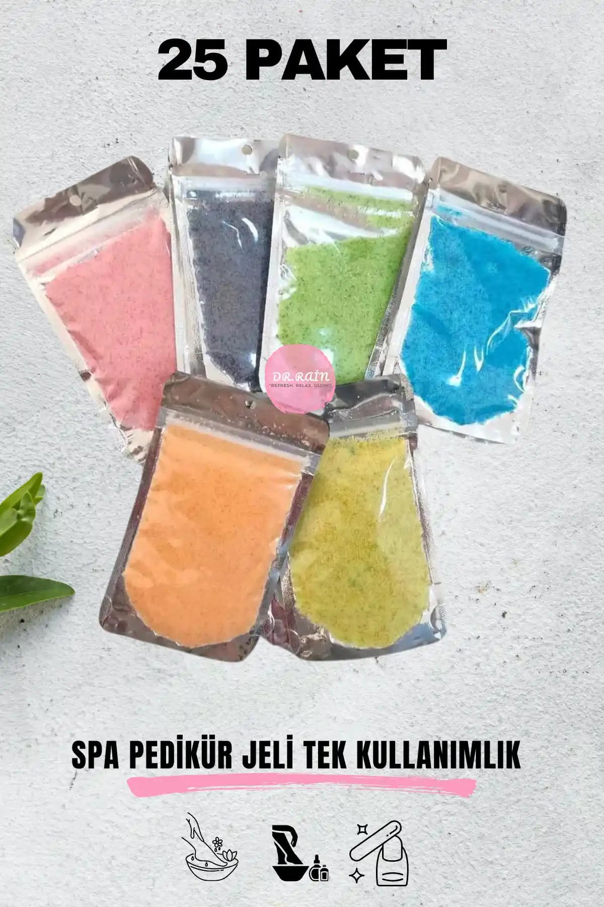 DR.RAİN Spa Pedikür Jeli Tek Kullanımlık 25 Paket ile Etkili Ayak Bakımı Çözümü