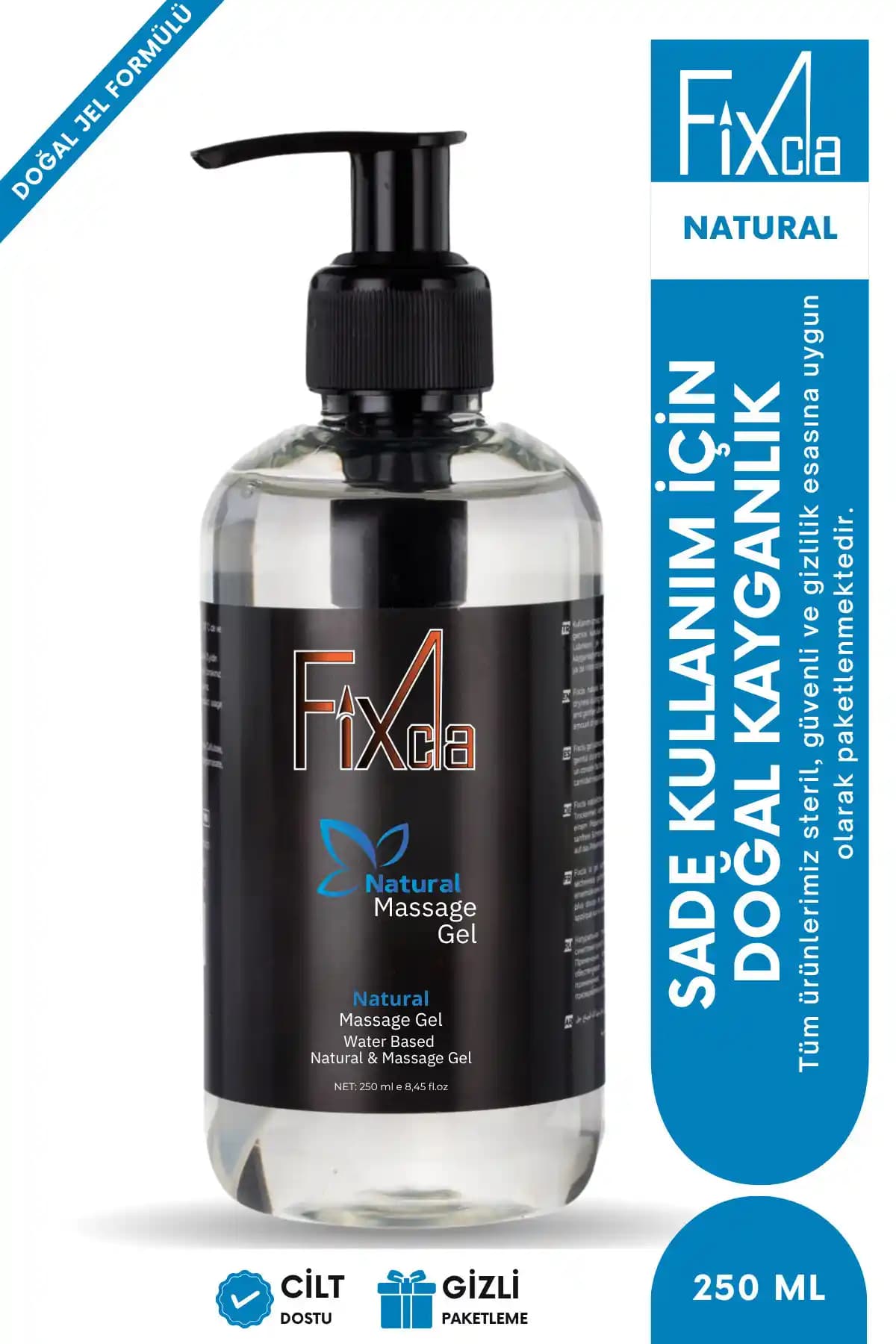 FixCla Natural Kayganlaştırıcı Jel 250 ml - Doğal, Su Bazlı ve Hassas Ciltlere Uygun