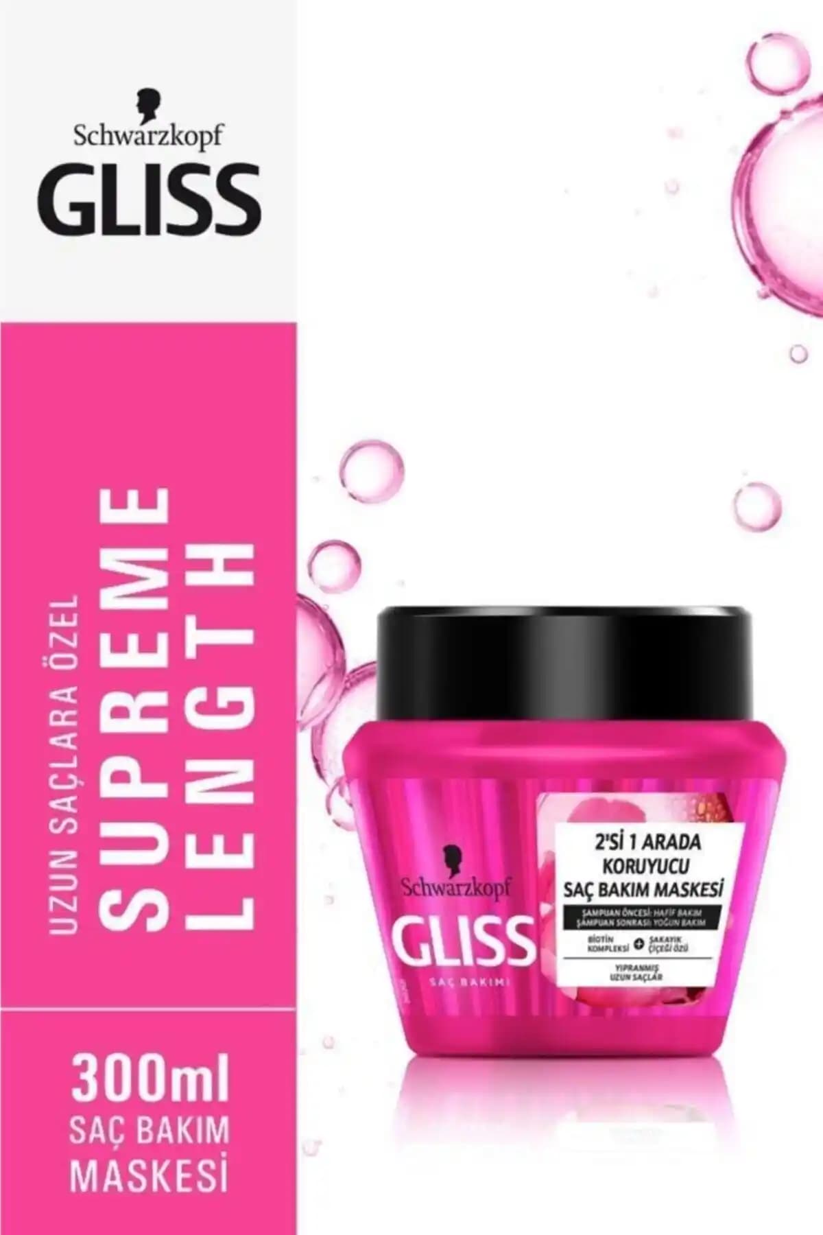 Gliss Schwarzkopf Supreme Length Saç Bakım Maskesi 300 ml ile Saçlarınız Sağlıklı Uzasın