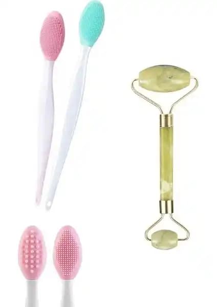 Greathings Çift Taraflı Siyah Nokta Temizleyici Fırça ve Doğal Yeşim Taşı Masaj Aleti