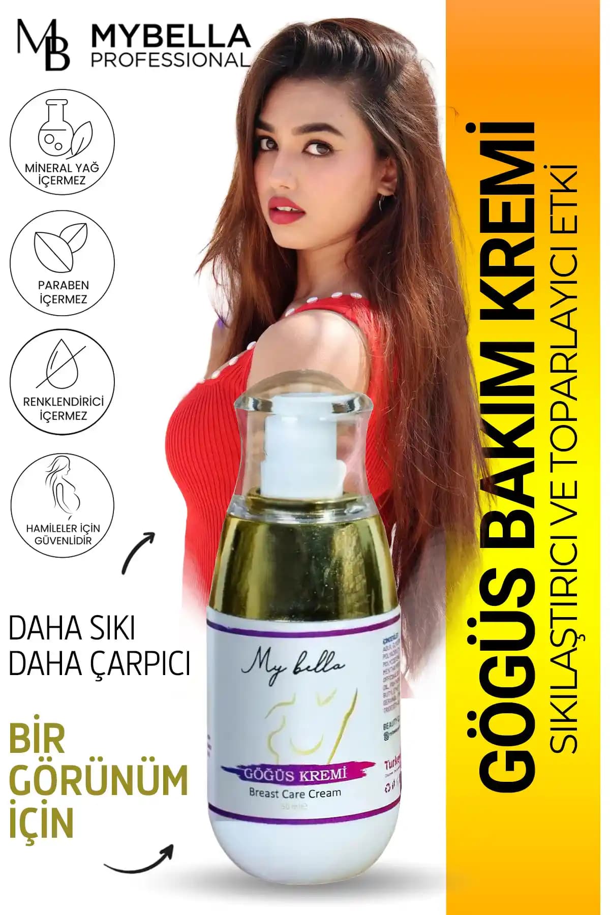 MY Bella Göğüs Bakım Kremi 50 ml: Sıkılaştırıcı ve Toparlayıcı Doğal Formül