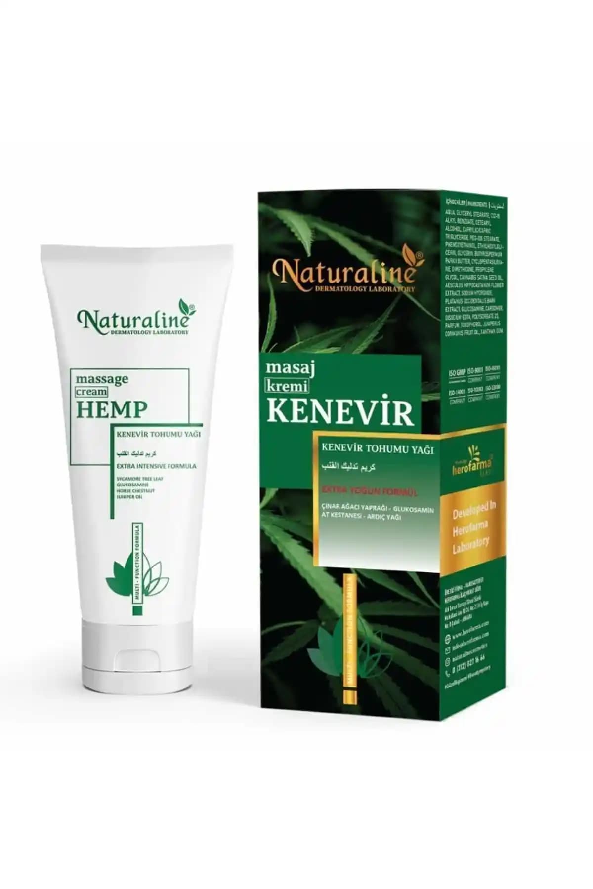 Naturaline Hemp Cream: Kenevir Yağlı Doğal Ağrı Giderici ve Masaj Kremi 100 ml