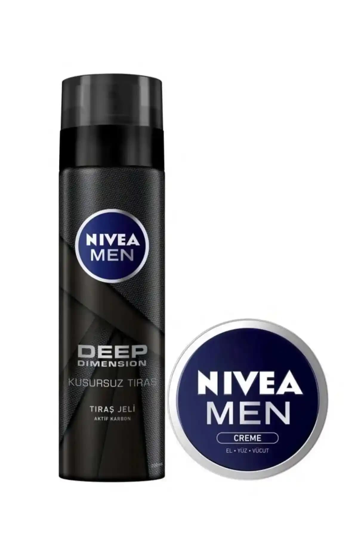 NIVEA Deep Men Crème 30 ml Tıraş Jeli ile Nemlendiren ve Konforlu Tıraş Deneyimi
