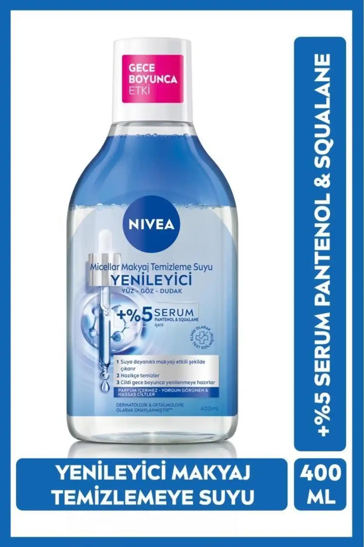 NIVEA Yenileyici Serum İçeren Micellar Makyaj Temizleme Suyu 400ml ile Derinlemesine Cilt Bakımı