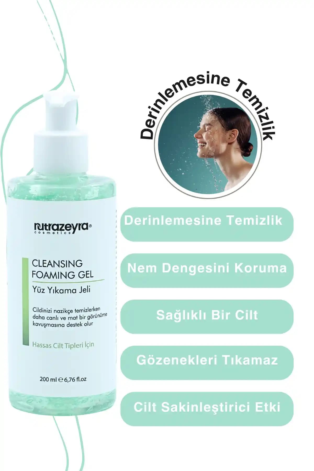 Nutrazeyra Cosmetics Hassas Ciltler İçin B5 Vitaminli Yüz Temizleme Jeli 200 ml