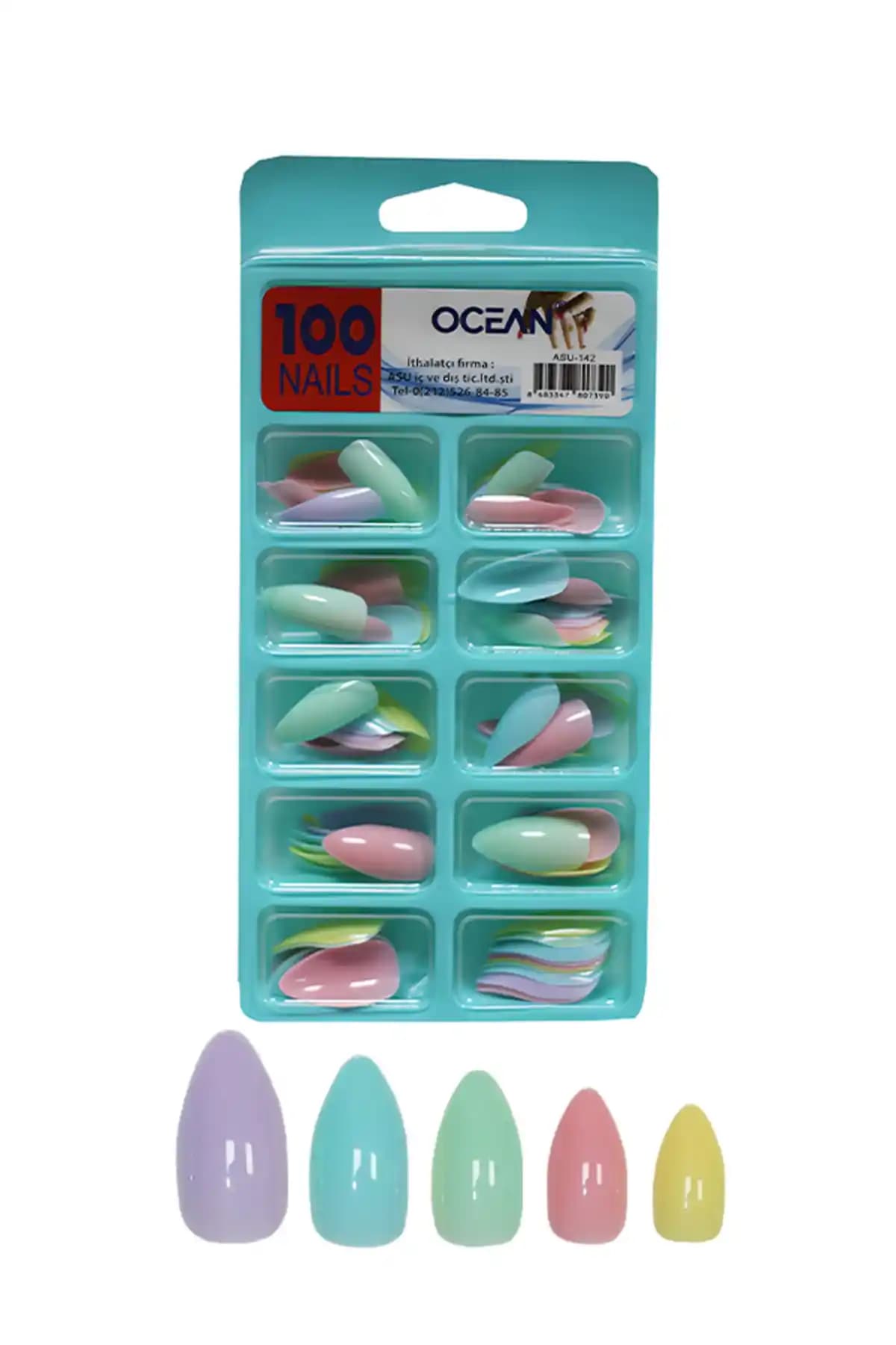 Ocean Takma Tırnak 100'lü Kutulu Badem Protez Tırnak - Pratik ve Estetik Çözüm