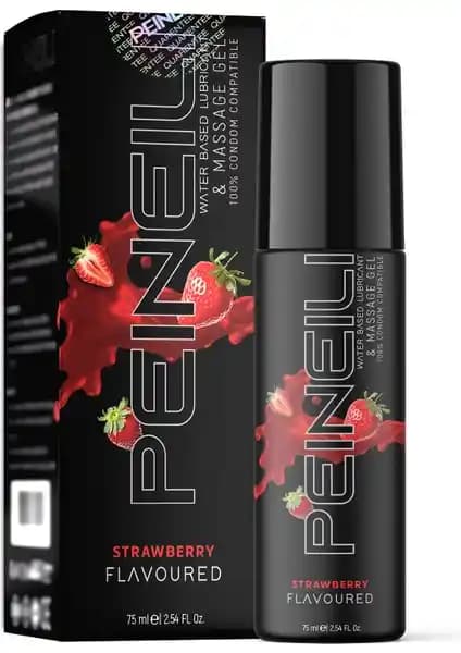 Peineili Çilekli Su Bazlı Kayganlaştırıcı Masaj Jeli 75 ml - Cilt Dostu ve Kondom Uyumlu