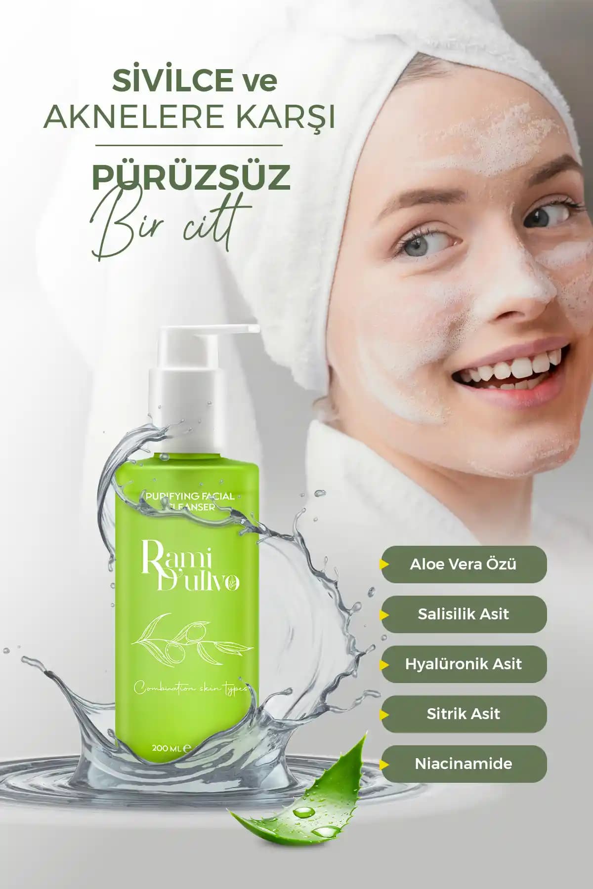 Rami Dulivo Arındırıcı Yüz Temizleme Jeli 200 ml ile Derinlemesine Cilt Bakımı ve Gözenek Temizliği