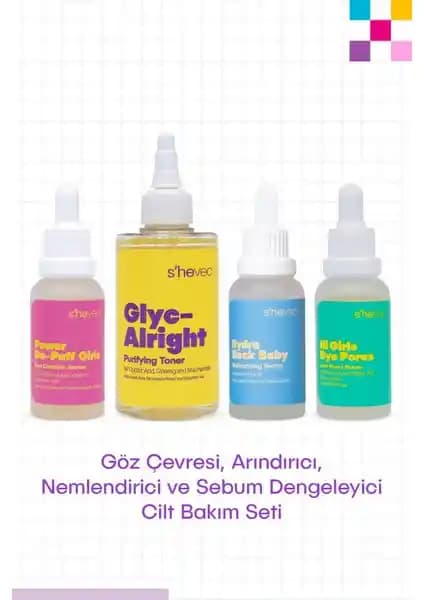 S'he Vec Göz Bakım Seti: Kuru Ciltler İçin Yaşlanma Karşıtı ve Ton Eşitleyici Çözüm