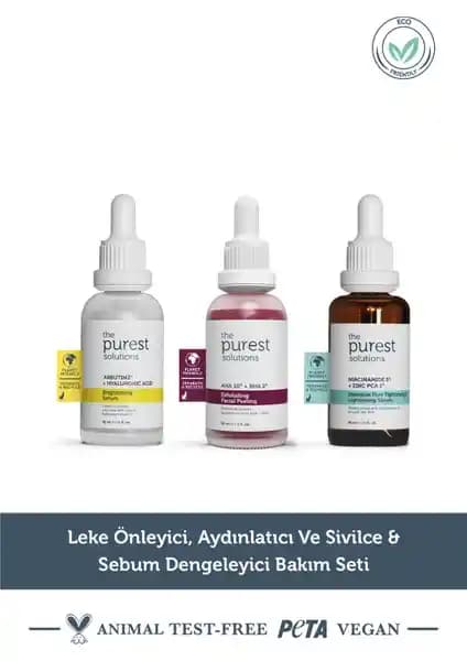The Purest Solutions Arbutin, AHA+BHA ve Niacinamide İçerikli Cilt Bakım Seti