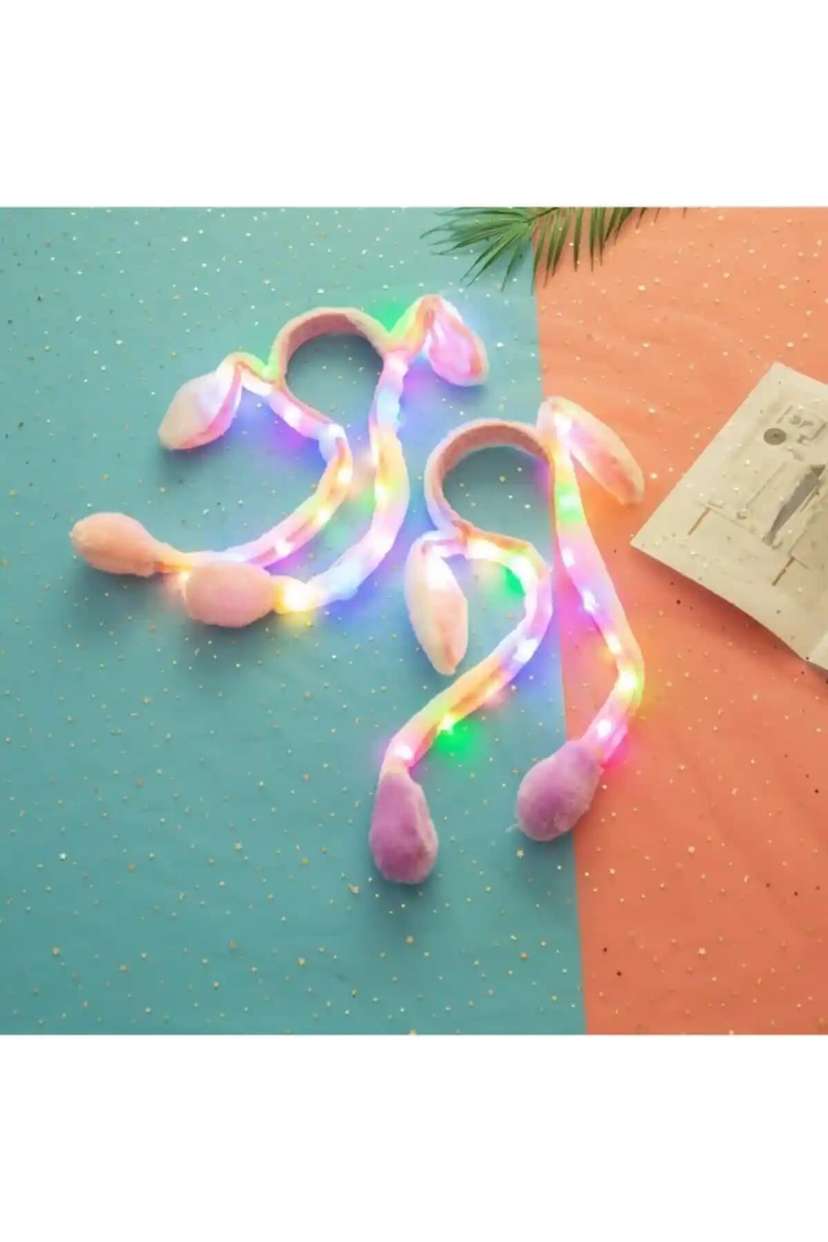 YİĞİT TİCARET Çocuk Pembe Işıklı Hareketli Tavşan Kulaklı Şapka Konforlu Tasarım