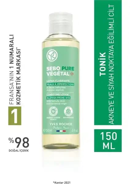 Yves Rocher Bitkisel Salisilik Asit & Sitrik Asit Yüz Tonik - Akne ve Yağlı Ciltler İçin Etkili Bakım